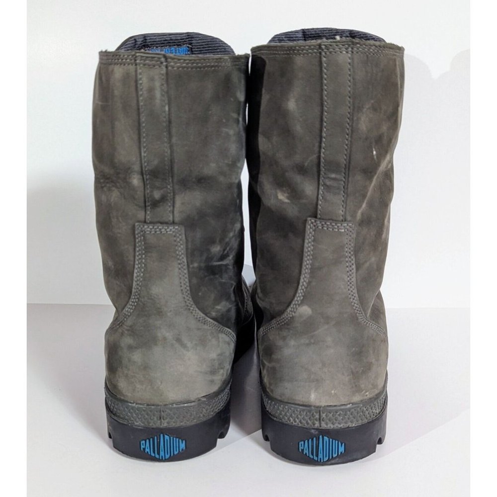 Palladium Suede Gray Lace Up Fold Down Men’s Size 14 Boots Waterproof Combat - Picture 5 of 9